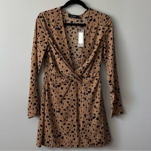 Leopard Print Wrap Dress